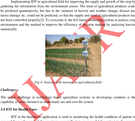 Fig 4: Sensors with internet in agricultural field 
