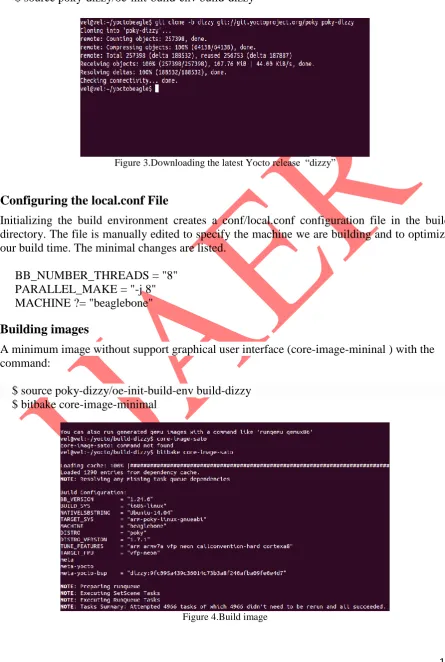 Figure 3.Downloading the latest Yocto release  “dizzy” 