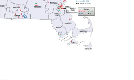 Figure 2. Location of expanded-time schools in Massachusetts 