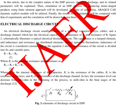 Fig. 2  schematic of discharge circuit in EHF 