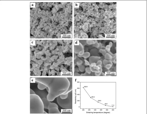 Figure 2a–e shows the morphologies of the sintered Cu