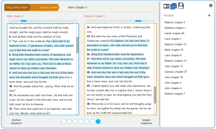 Figure 2: A document comparison between two parallel passages extracted from theKing James Bible.