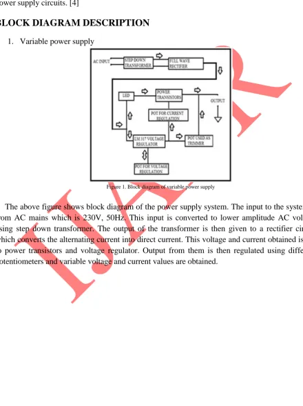 Figure 1. Block diagram of variable power supply 