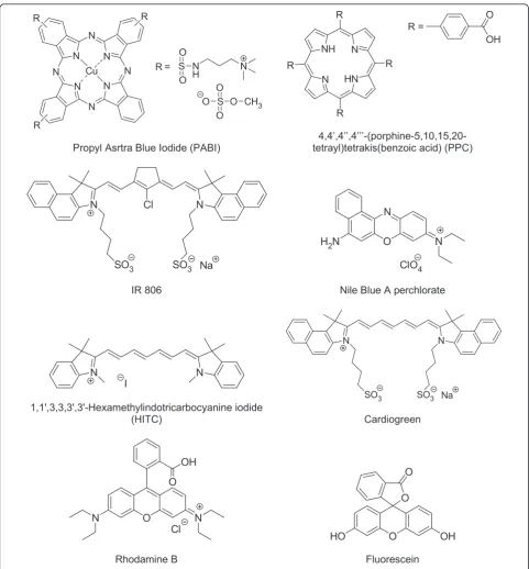 Figure 1 Names and structures of the different dyes and fluorophores used during the study.