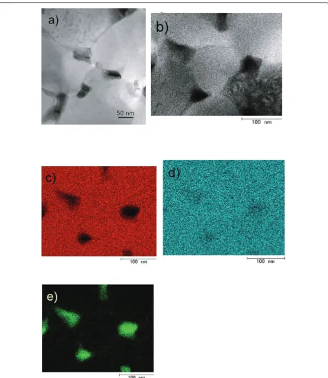 Figure 4 Direct observation of PbSe-ZnSe composite thin film containing 5 mol% PbSe. (a) Bright-field TEM image