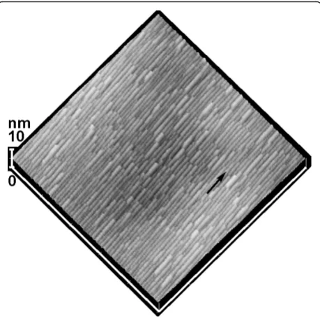Figure 4 AFM image (1 × 110th layer of Ge growth on a vicinal Si (001) substrate with ~8°off toward μm2) of the surface morphology after 〈110〉