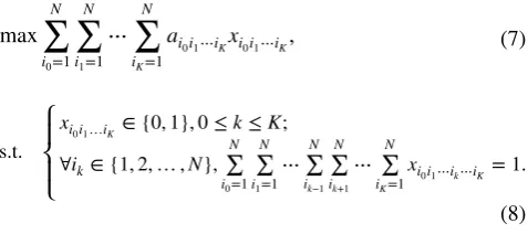 Fig. 1  The relation between the association matrix and the associa-tion vector: The sample association () between two consecutive 