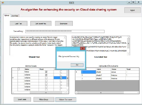 Figure 7: User files upload success by the owner. 