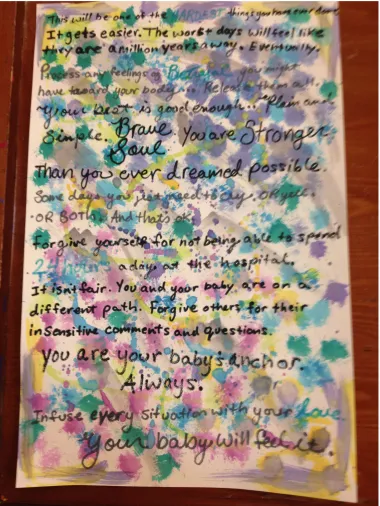 Figure 1. Art serves as a backdrop to a personal letter, holding contradictable feelings