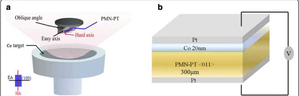 Fig. 1 a Schematic illustration of the sputtering arrangement. b Schematic of layers structure