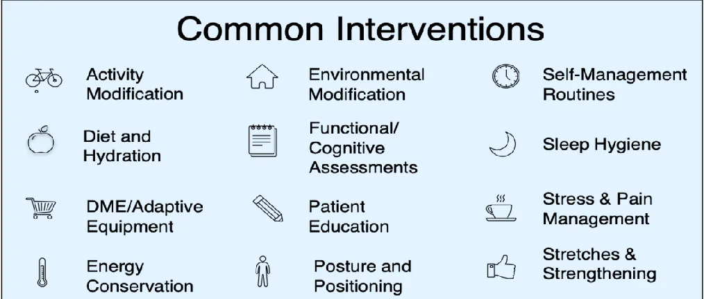 Figure 1. Common primary care occupational therapy interventions.  