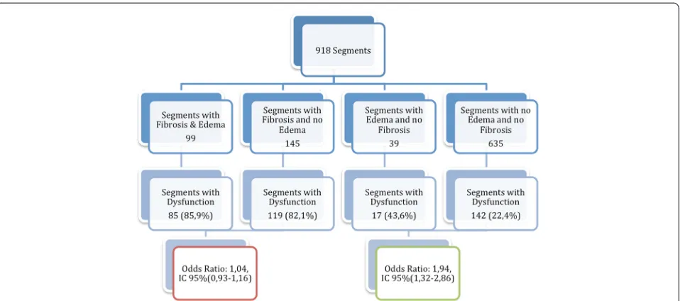 Fig. 7 Correlation between segments with LGE and segments with T2W image