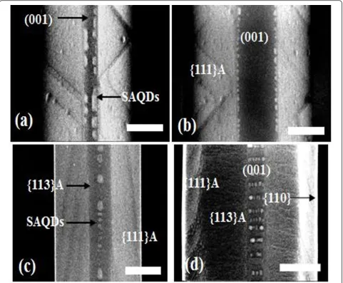 Figure 1a, b shows that SEM images of In0.8Ga0.2AsSAQDs on GaAs buffer layers were formed on SiO2-