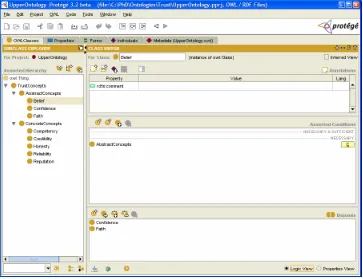 Figure 3-3 Upper Ontology Protégé View 