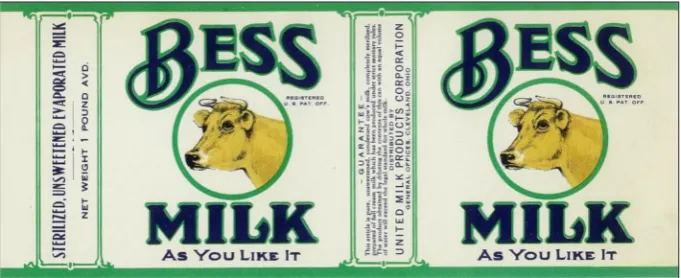 Figure 10: ‘Bess’, Condensed Milk Label, 1915.