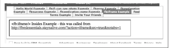 Figure 3-21. The result of our <fb:iframe/> example