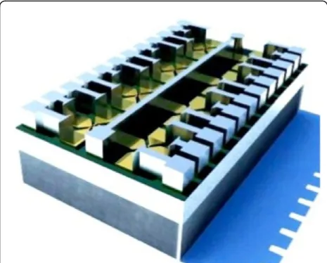 Figure 4 Chip structure representation. 3D representation of thefinal chip with the gold pads.
