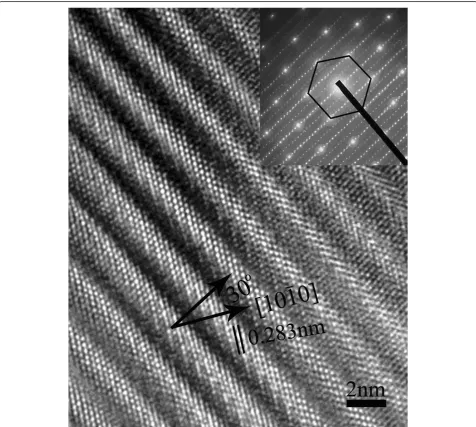 Figure 3 shows the HRTEM image of the modulatedstructures in the brightfield part where the wide (bright)