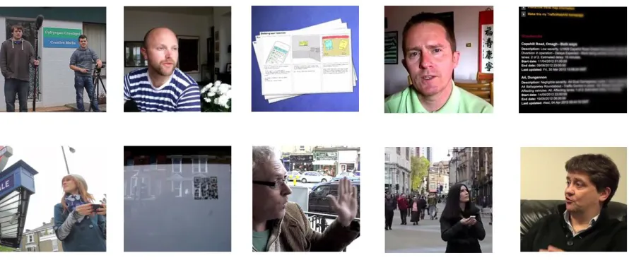 Figure 1: Screen grabs (cropped) from Destination Local round one proposal videos  