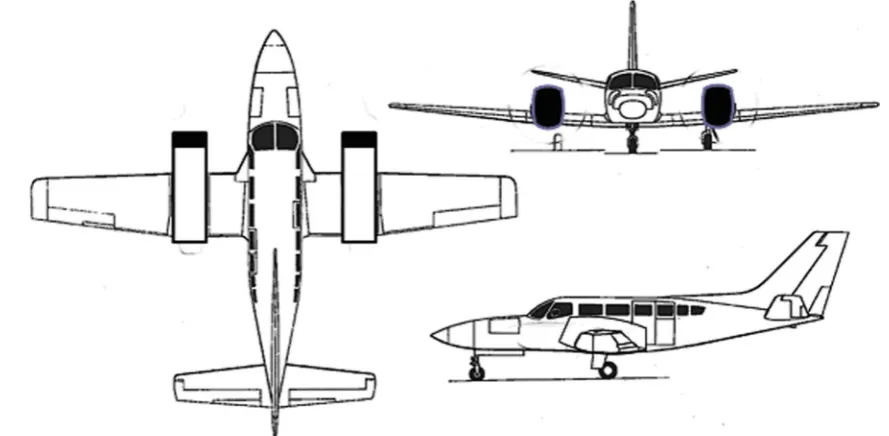 Fig. 4 Cessna 402 modified for installing acheon