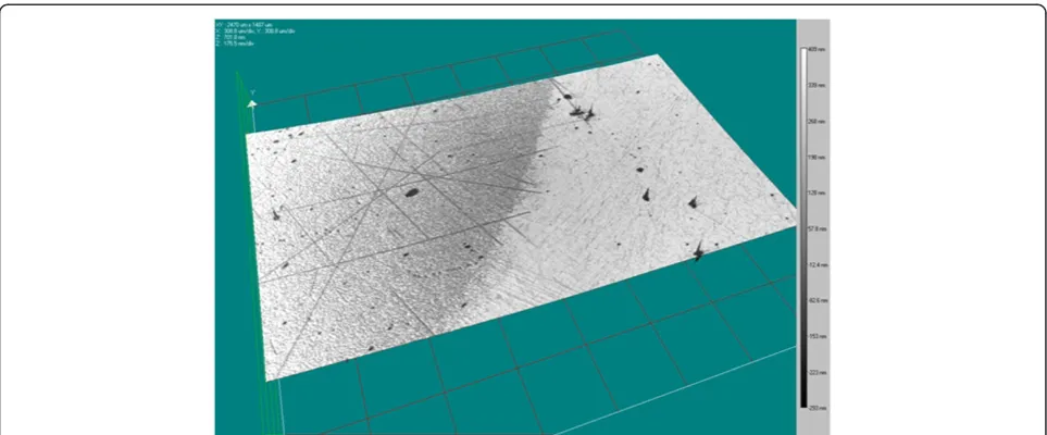 Figure 8 3D view using optical profilometry of a sample surface etched during 45 s at 20 mA
