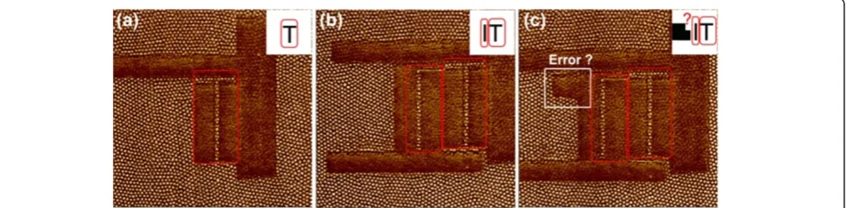 Figure 1 AFM phase images of thin SEBS films. (a) as-cast film; (b) after annealing in cyclohexane vapor for 41 h; (c) embossed letter Hpattern made by manual ATHN