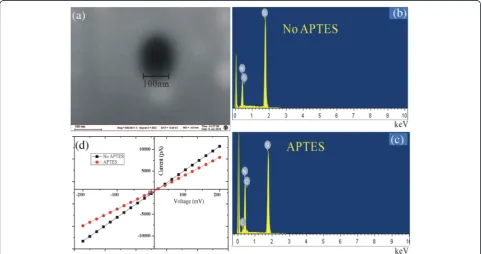 Fig. 2 Characterization of functionalized nanopores. a FESEM images functionalized with 3-APTES