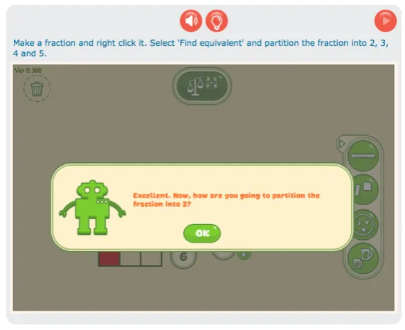 Fig. 5 Low-interruptive feedback. The light bulb at the top of the interface glowing in orderto indicate that feedback is available.