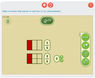 Fig. 1 Exploratory learning environment (Fractions Lab).