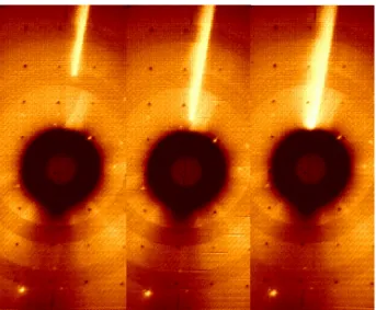 Fig. 4 A series of three images of Kreutz-group Comet C/1979 Q1 SOLWIND, observed by the SOLWINDwhite light coronagraph aboard the USAF P78-1 satellite on August 30, 1979