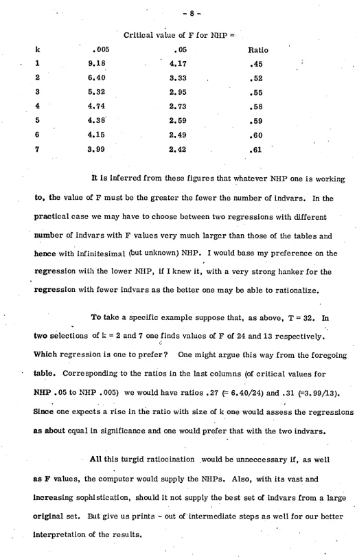 table. Corresponding to the ratios in the last columns (of critical values for