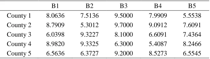 Table 5: Evaluation information expressed in real number 