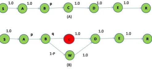Fig 8.1 (A) Primary Path S to R (B) Bypass Route B-W-D 