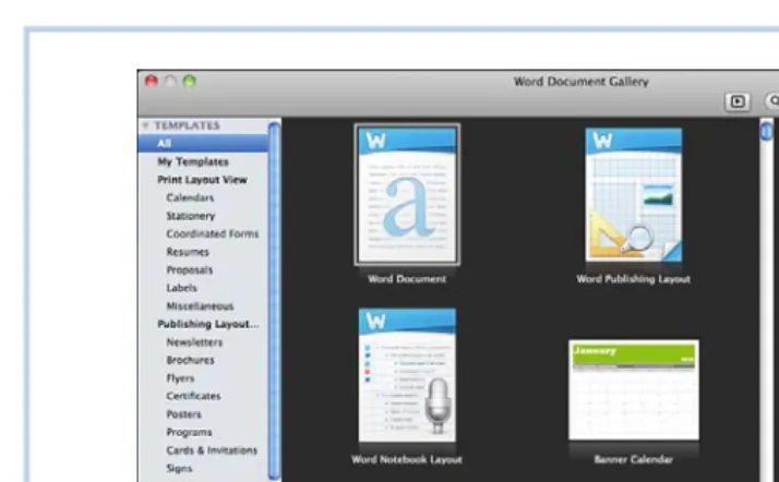 Figure 1.1 The plain, vanilla Word document template is called, surprisingly enough, Word Document