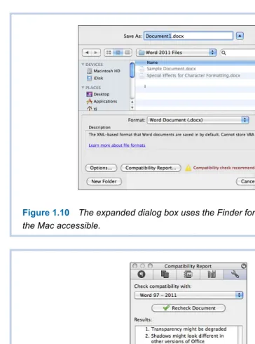 Figure 1.10 The expanded dialog box uses the Finder format to make all locations on 