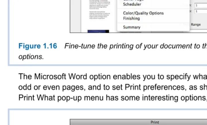 Figure 1.16 Fine-tune the printing of your document to the nth degree with these  