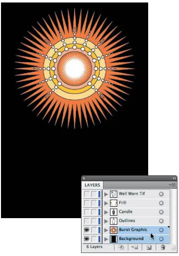 Figure 2.26 These two layers, part of a poster design, host the background content.