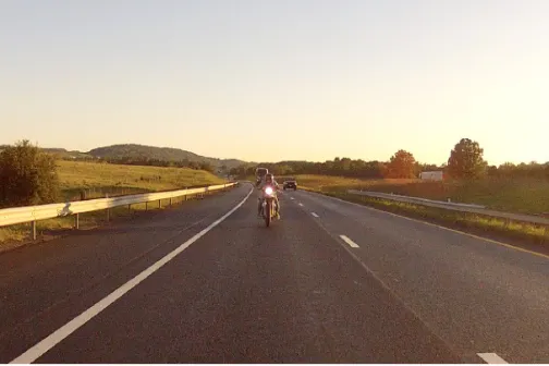 Fig. 7. 1: The Team’s electric motorcycle on Interstate 81