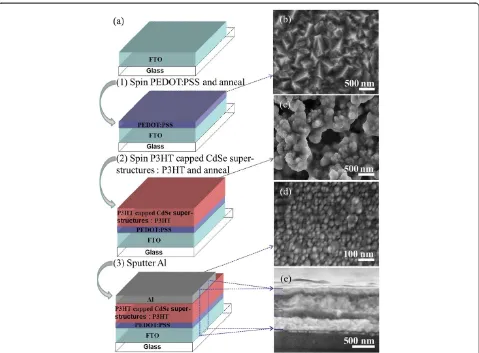 Figure 5 Schematic illustration of solar cell fabrication and SEM images of solar cell