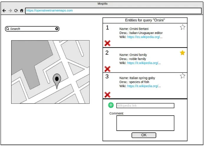 Fig. 3.Selecting a street on the web platform.