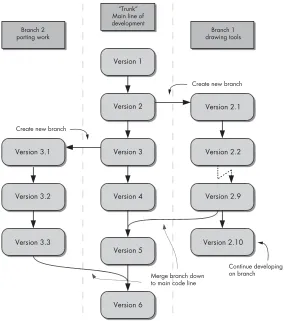 Figure 18-1: Branching a project under version control
