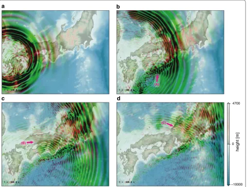 Fig. 13 Geometry of the finite-fault simulation used to infer the coseismic deformation