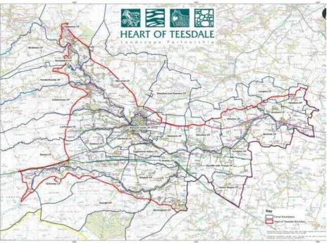 Figure 2 The Heart of Teesdale LP area showing parish boundaries 