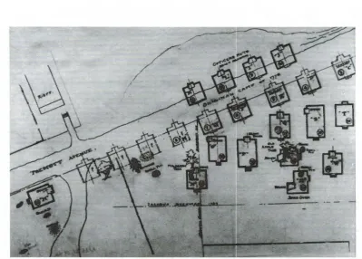 Figure 9. Part of the plan by Reginald Bolton of the British 17th Regiment camp on Dyckman Fa.rm, drawn before August 1918
