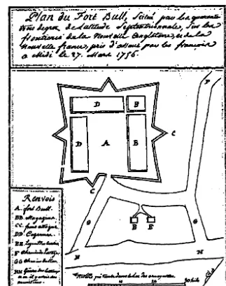 Fig. 6-actually  A page from de Lery's journal provides the only detailed plan of Fort Bull as it was constructed