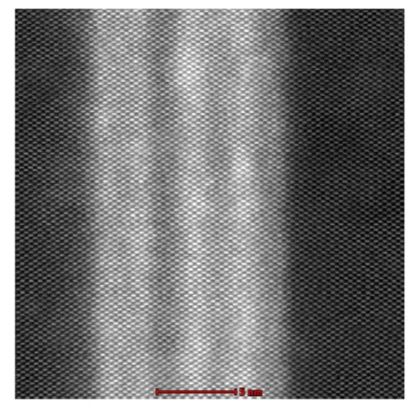 Figure 5 HRSTEM HAADF image of the dumbbell SiGe/Siinterface.