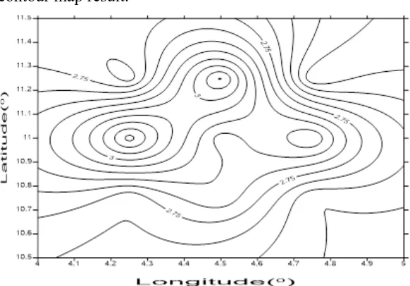 Table 1: Estimated depth to the shallow (depth1) magnetic sources and deep (depth2) magnetic sources in kilometers