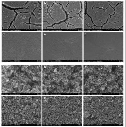 Figure 3 FE-SEM micrographs for TiO2 nanoparticles film on FTO glass fabricated by doctor blading method with/without compressiontreatment