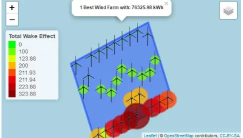 Figure 25. Alternative representation of the best wind farm design 