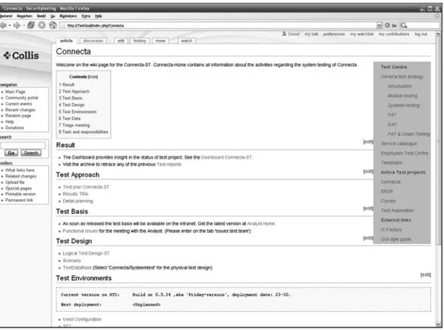 Fig. 2.2 The Intranet site in the example has indeed grown. Screenshot of a test project page 